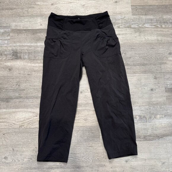 Prana black yoga waist lightweight cropped pants size small C30 - Picture 1 of 6